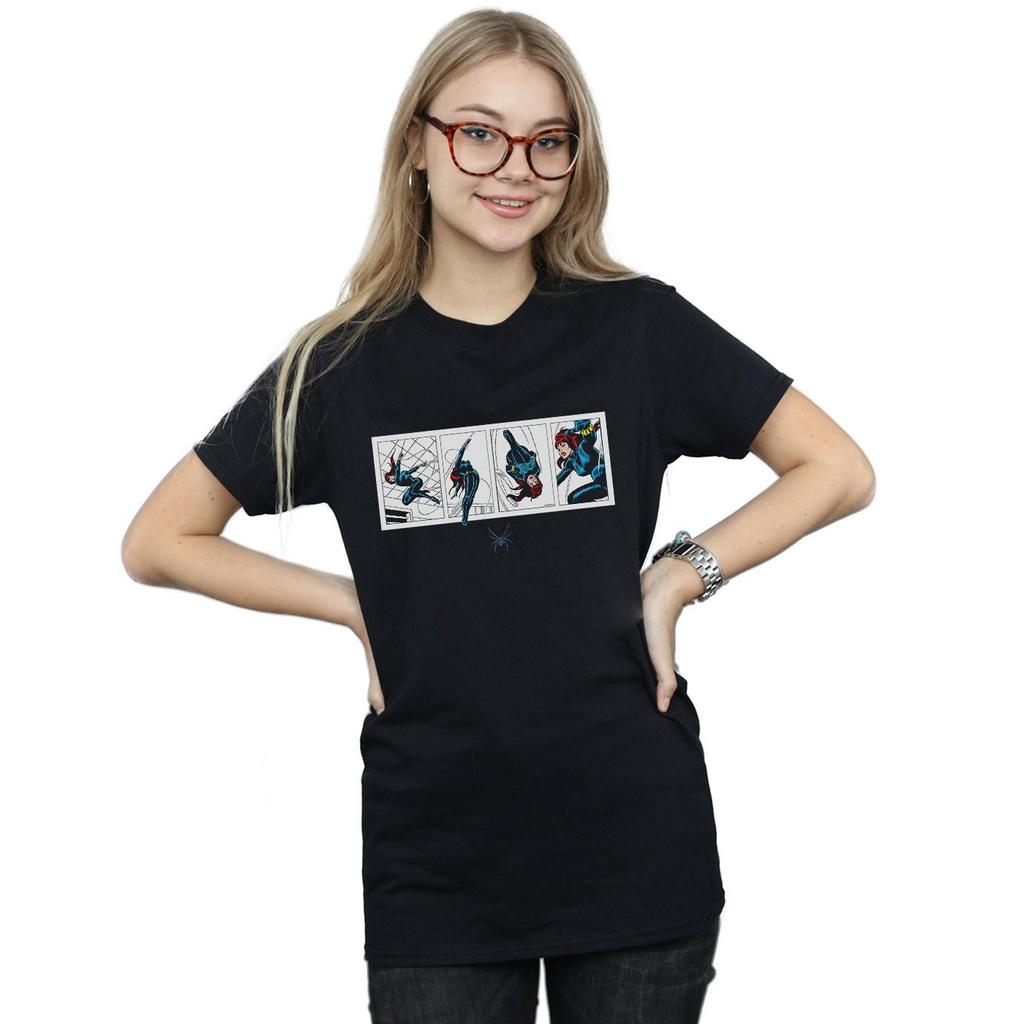 Marvel Comics Womens/Ladies Black Widow Comic Strip Cotton Boyfriend T-Shirt