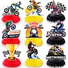 Motorcycle Honeycomb Centerpiece, 9 Pcs Motorbike Happy Birthday Honeycomb Centerpieces Dirt Bike Party Centerpieces Birthday Decorations Honeycomb