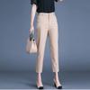 Spring and Autumn Women's Solid High Waist Skinny Suit Harem Plus Size Button Fashion Casual Office Lady All-match Trousers
