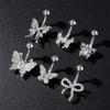 Butterfly Bow Belly Button Rings Stainless Steel Zircon Navel Piercing Ring For Women Girls Sexy Body Jewelry Gifts