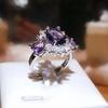 Simple and Sweet Diamond Encrusted Ring Lady Micro Encrusted Zircon Ring Woman