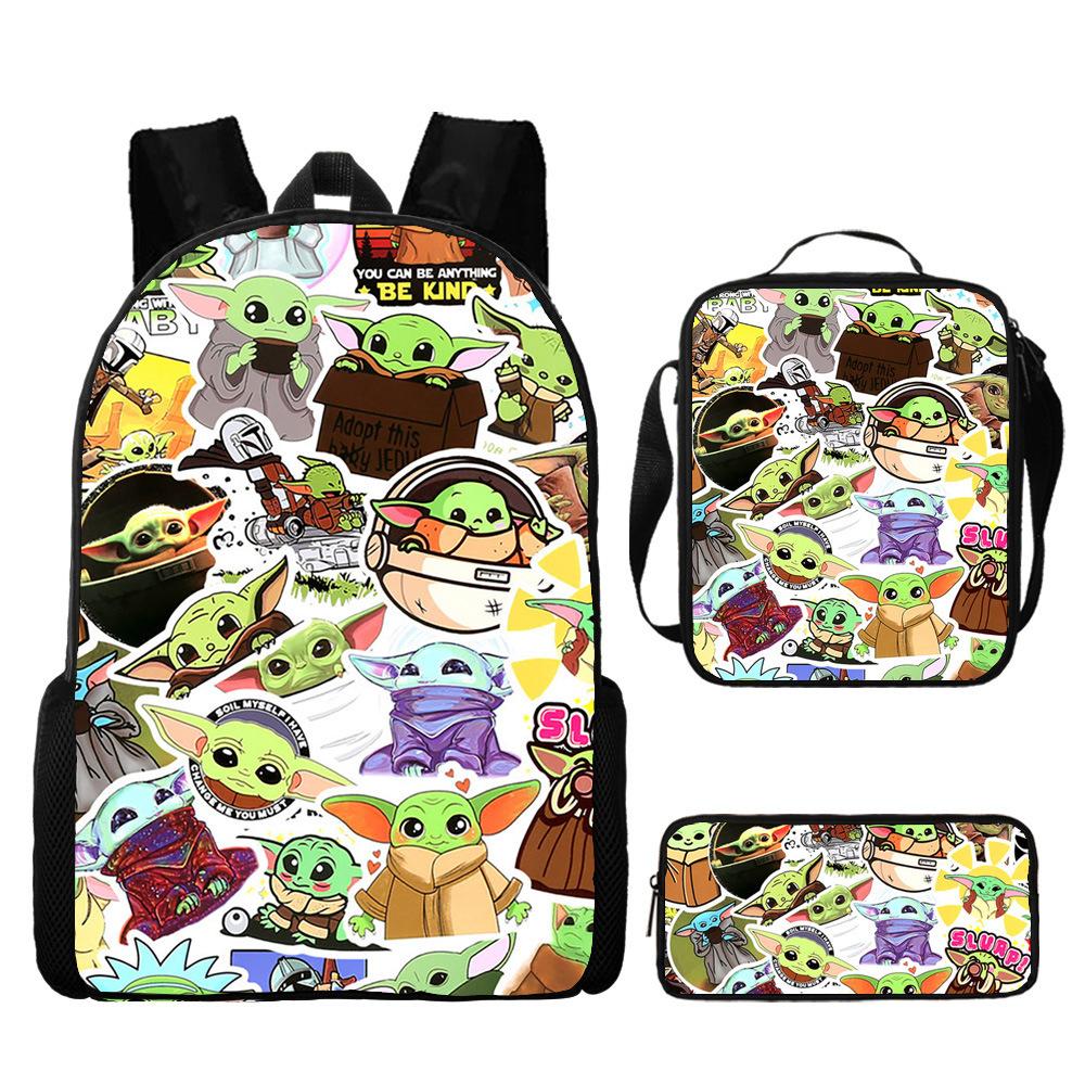 Baby Yoda Rucksack Set 3-teilig Kinder Schultasche Kleinkind Buchtasche