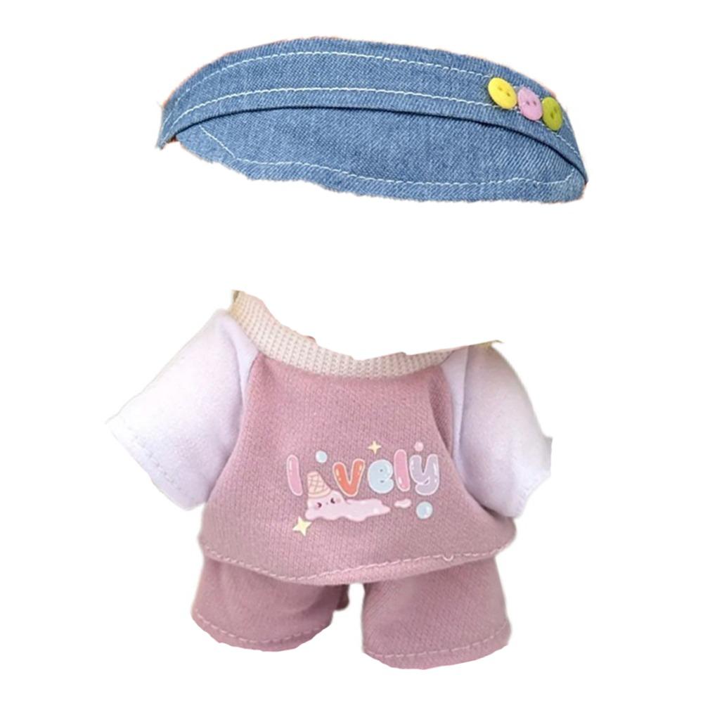 1 set Outfit 20cm Cotton Doll Clothes Cartoon T-shirt Plush Doll Clothes Children's Gift