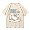 Sleep Mode On Graphic Tshirt Unisex Cute Sleeping Cat On Cloud Print Oneck Short Sleeve Loose Casual Summer Streetwear Tops