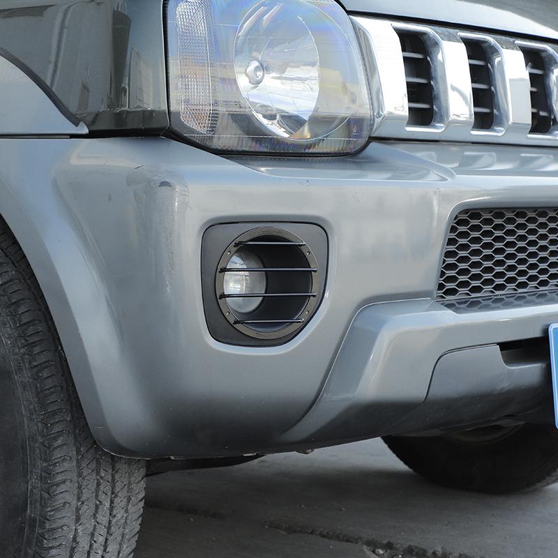 Накладка на переднюю противотуманную фару автомобиля, украшение для защиты противотуманных фар для Suzuki Jimny 2019-2023, металлические аксессуары, 2 шт.(черный)