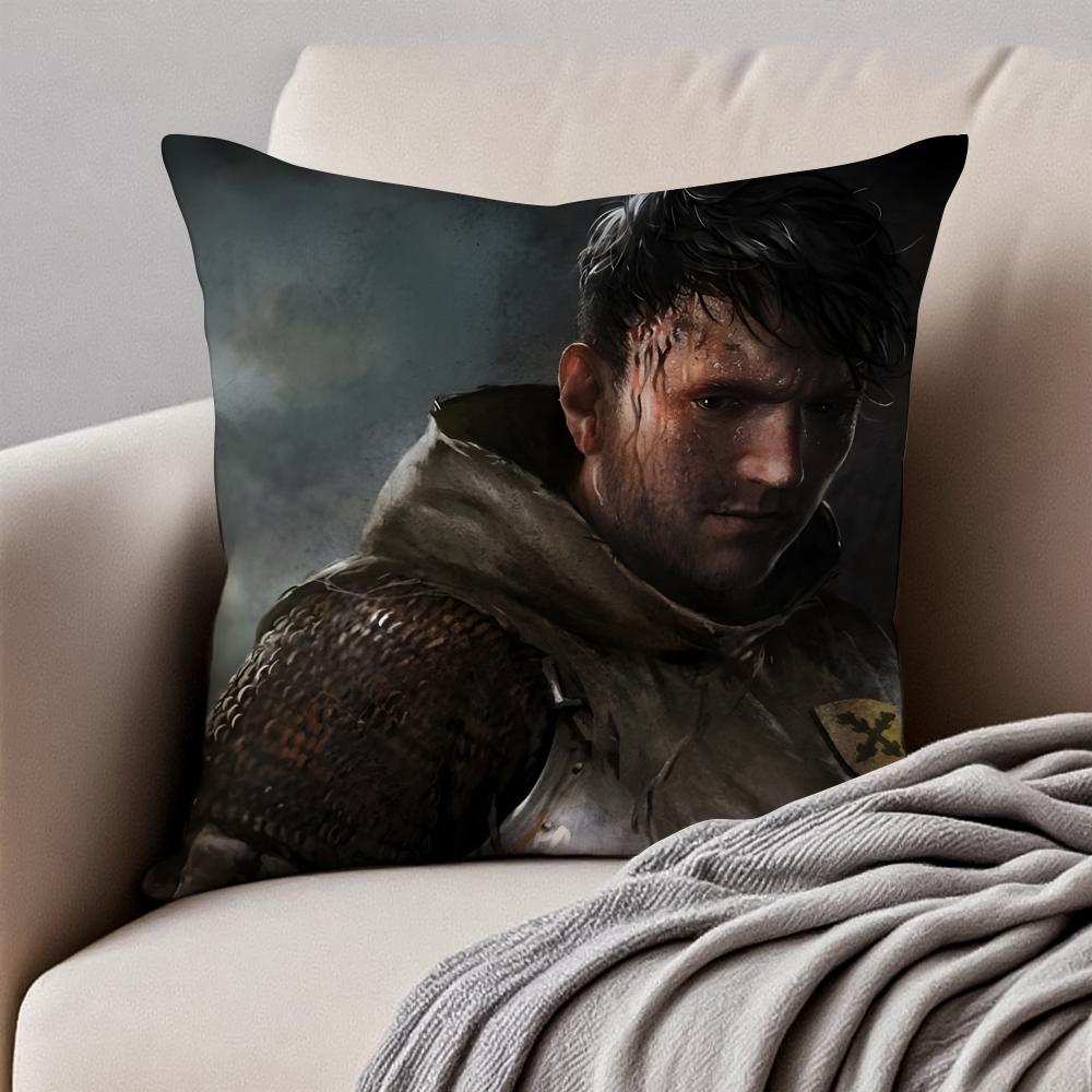 Historical Game KKingdom Come Deliveranc Cushion Cover Pillowcase Antidustmite Invisible Zipper Short Plush Sofa Cushion