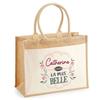Sac Cabas - PLANETEE - Jute Avec Poche Catherine La Plus Belle - Jute Naturel - 43x33 Cm - Anses Bandoulière