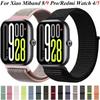 Нейлоновый петлевой ремешок для Redmi Watch 4-5-6 Оригинальный плетеный браслет Xiaomi Miband 8 Pro Тканевый ремешок для Miband 9 Pro Correa