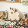 2PCS/Set House-Shape Makeup Brush Organizer Wood Desktop Ornament  Back To School Gift