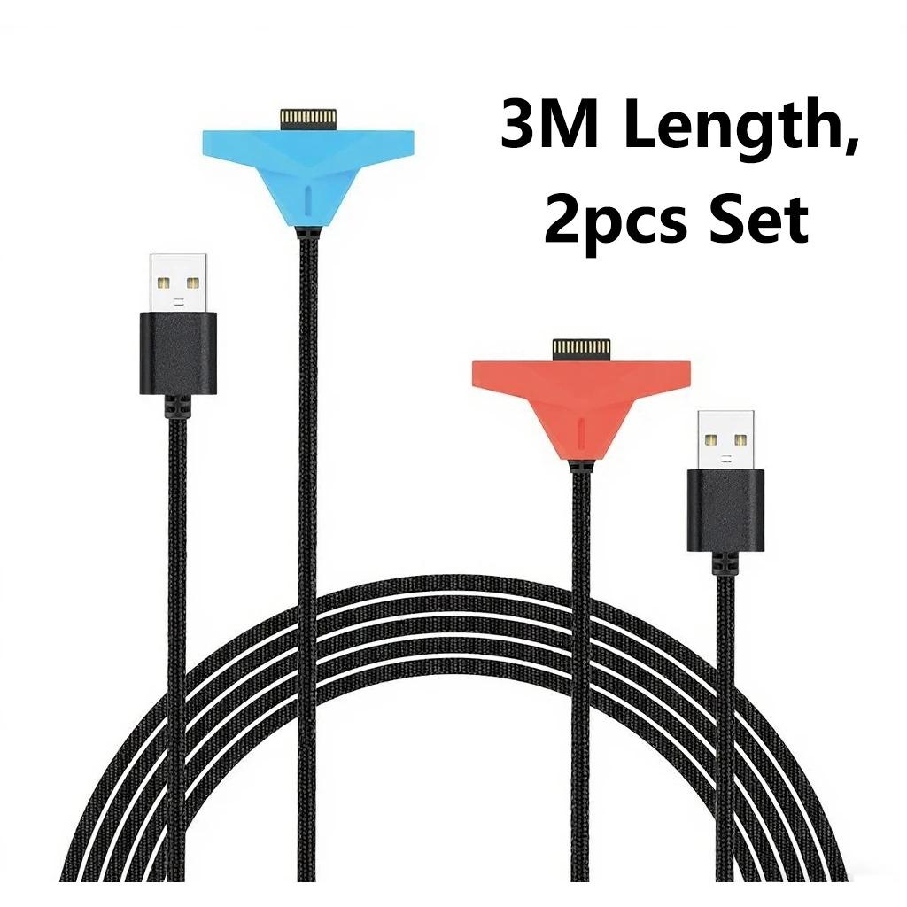 Магнитный зарядный кабель для геймпада Switch 2, 3 м, двойная упаковка, 5 В/200 мА, 3,5 часа зарядки, Plug & Play