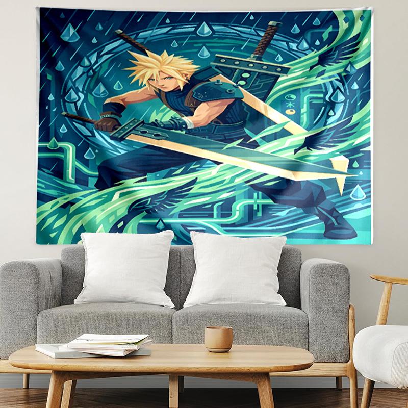 Final Fantasy Print Tapestry, Lightweight Wall Hanging, for Bedroom, Dorm, Living Room, Home Art Decor, Birthday Christmas Gift for Friends