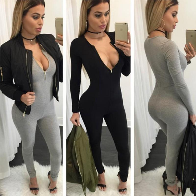 Женский playsuit на молнии, боди-комбинезон с повязкой, клубная одежда, комбинезон с длинным рукавом, премиум качество