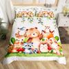 Lovely Squirrel Duvet Cover Cartoon Animal Starry Sky Moon Universe Blue Cloud Bedding Set Watercolor Painted Art Quilt Cover