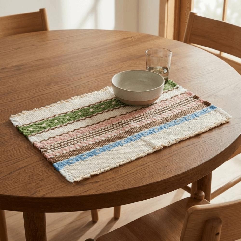 Eco-Friendly Heat-Insulating Placemats Non-Slip Drink Coasters Decorative Mats Machine Washable