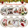 Christmas Embroidery Kit with Hoop Cloth Threads DIY Needlepoint Kit Christmas Cross Stitch Embroidery Kit for Beginner Adults
