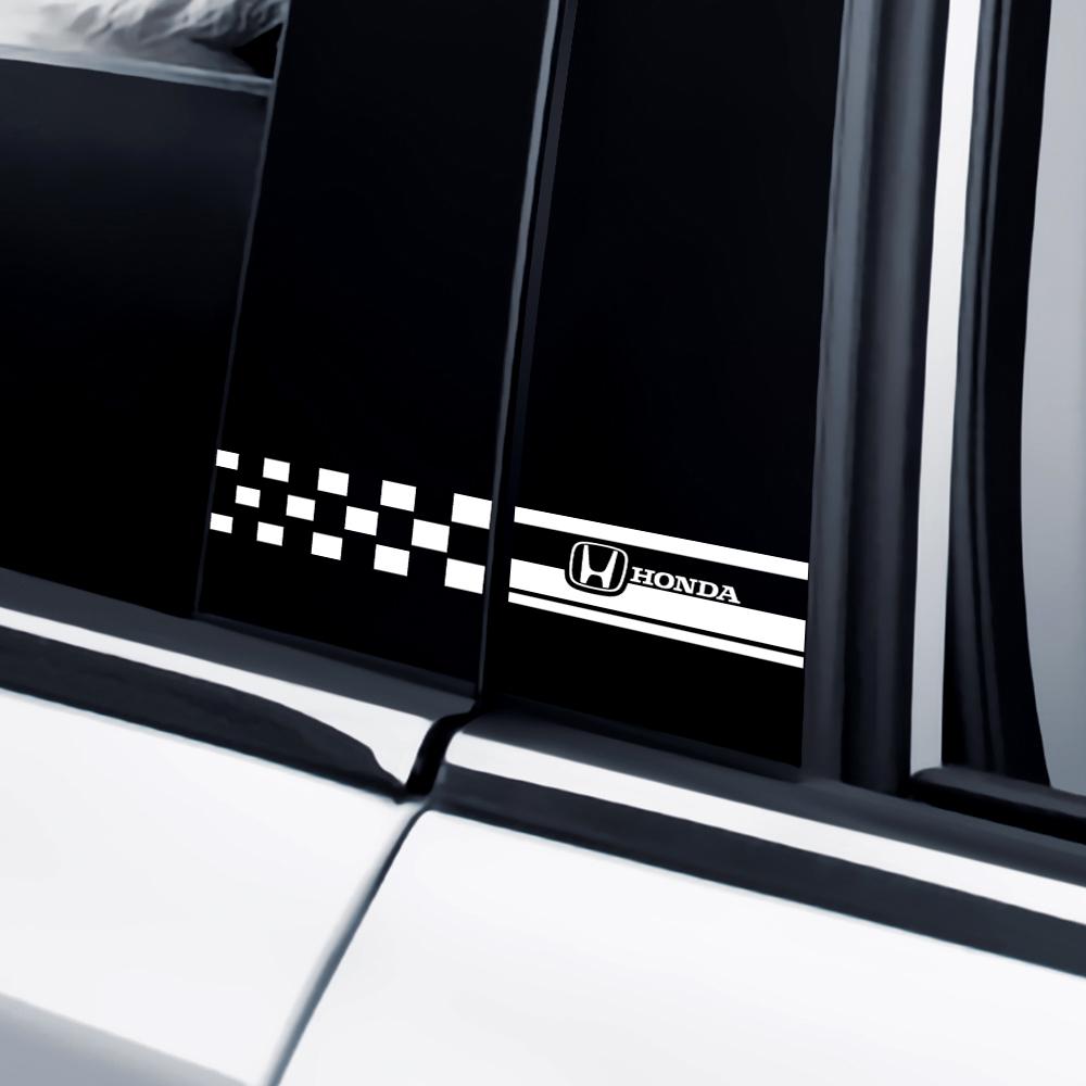 VFHJQ1 Car Middle Column Door Window Stripe Vinyl Film PVC Sticker Accessory For Honda Mugen Typer ACCORD Airwave Avancier Civic FK8