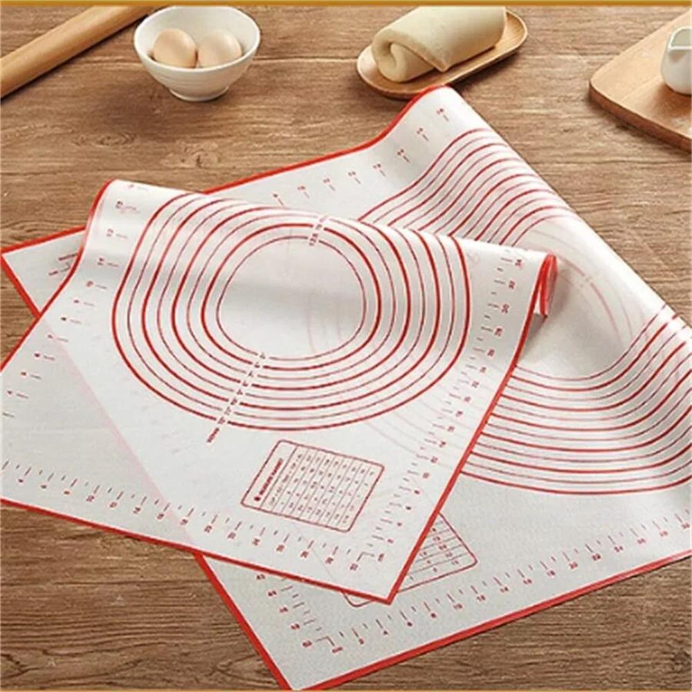 Oversize 80/70/50cm Silicone Baking Mat Rolling Kneading Pad Pastry Tools Crepes Pizza Dough Non-Stick Kitchen Silicone Mat