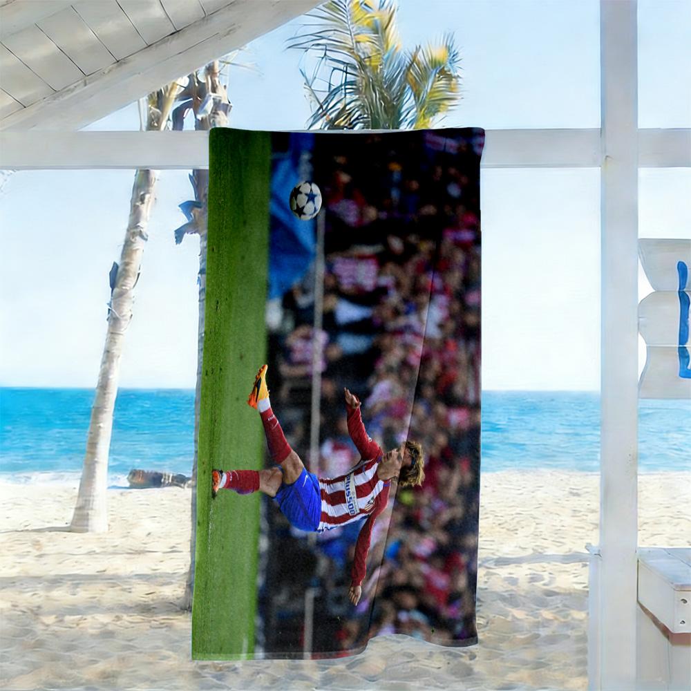 Atletico Madrid Player Beach Towel Super Soft Microfiber Quickdry Fabric Comfortable Lightweight