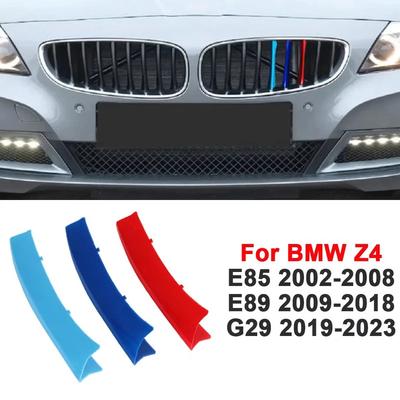 3 шт. Декоративная полоска на переднюю решетку для модификации BMW Z4 E85 2002-2008 E89 2009-2018 G29 2019-2026 Автомобильные внешние аксессуары