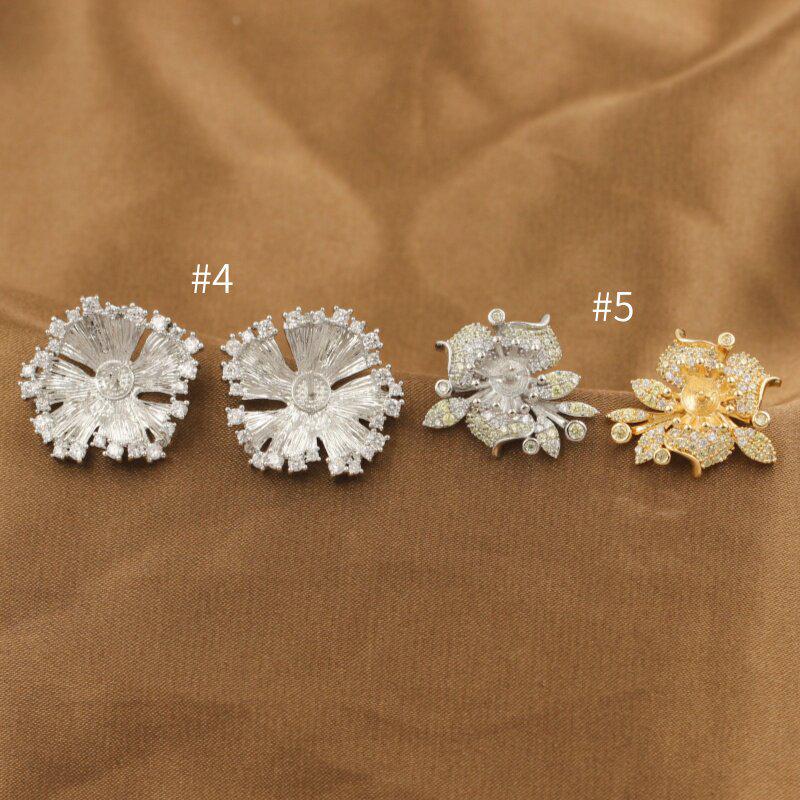 Позолоченные с бриллиантами Цветочные Фейерверк Неправильной Формы Круглые Серьги-Гвоздики с Полуотверстием – Высококлассный Дизайн DIY Украшения.