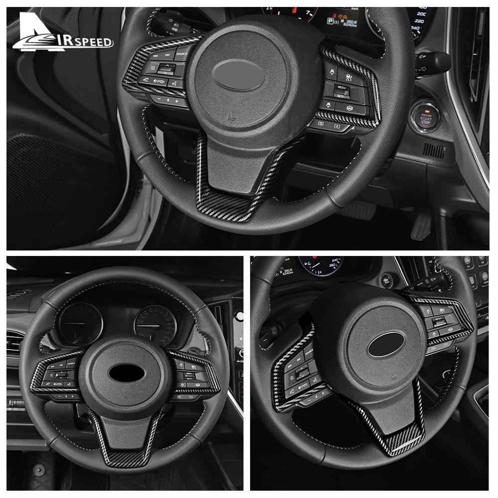 For Subaru Crosstrek Impreza 2018 2019 2020 2021 2022 2023 2024 Carbon Fiber Style ABS Car Steering Wheel Sticker Interior