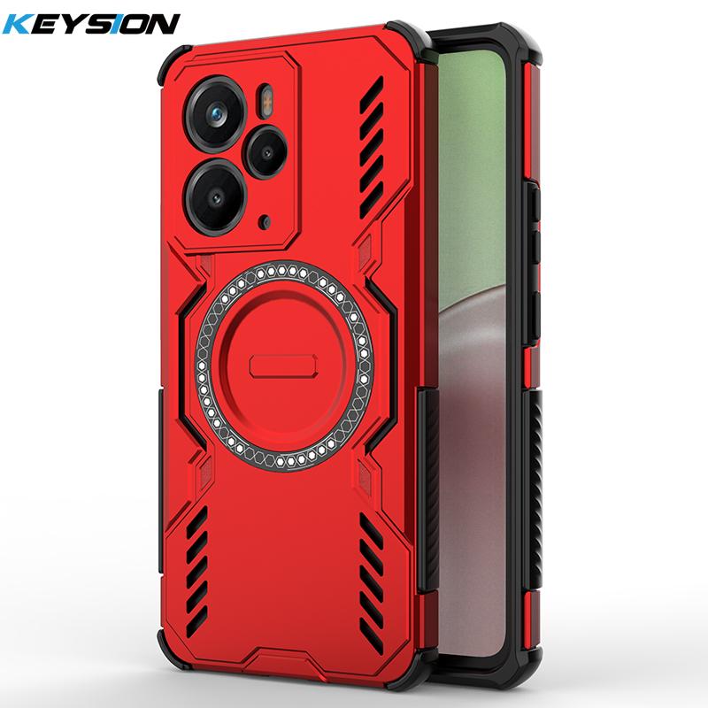 KEYSION Полый чехол для отвода тепла для Realme 14 Pro+ 5G Магнитное охлаждение Ударопрочный чехол для телефона для OPPO Realme 14T 5G 14 5G