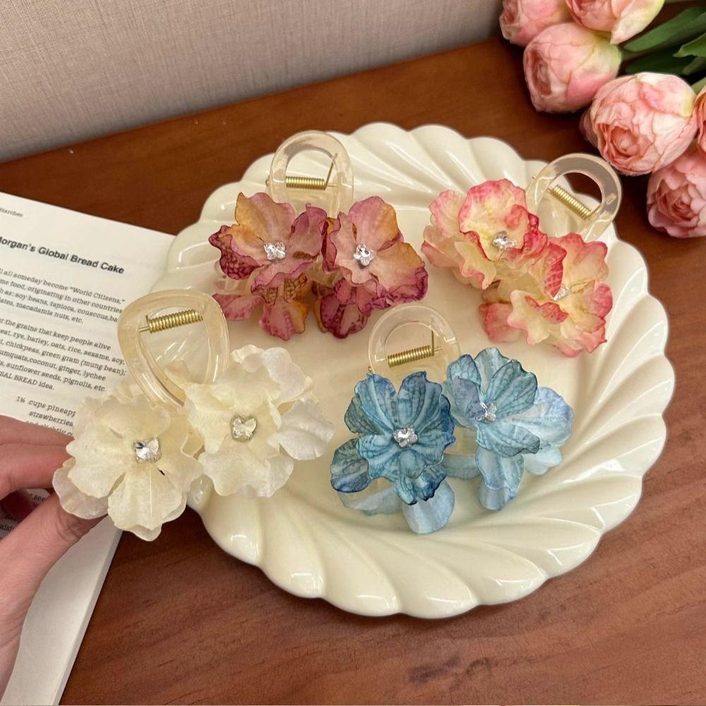 Simulated Flower Flower Hair Claw Korean Style Hair Crab Clip Elegant Sweet Hair Catches Girl