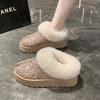 Fashion Winter Faux Fur Winter Ankle Boots Glitter Women Non Slip Plush Snow Boots Woman Thick Bottom Warm Shoes Platform Botas Mujer