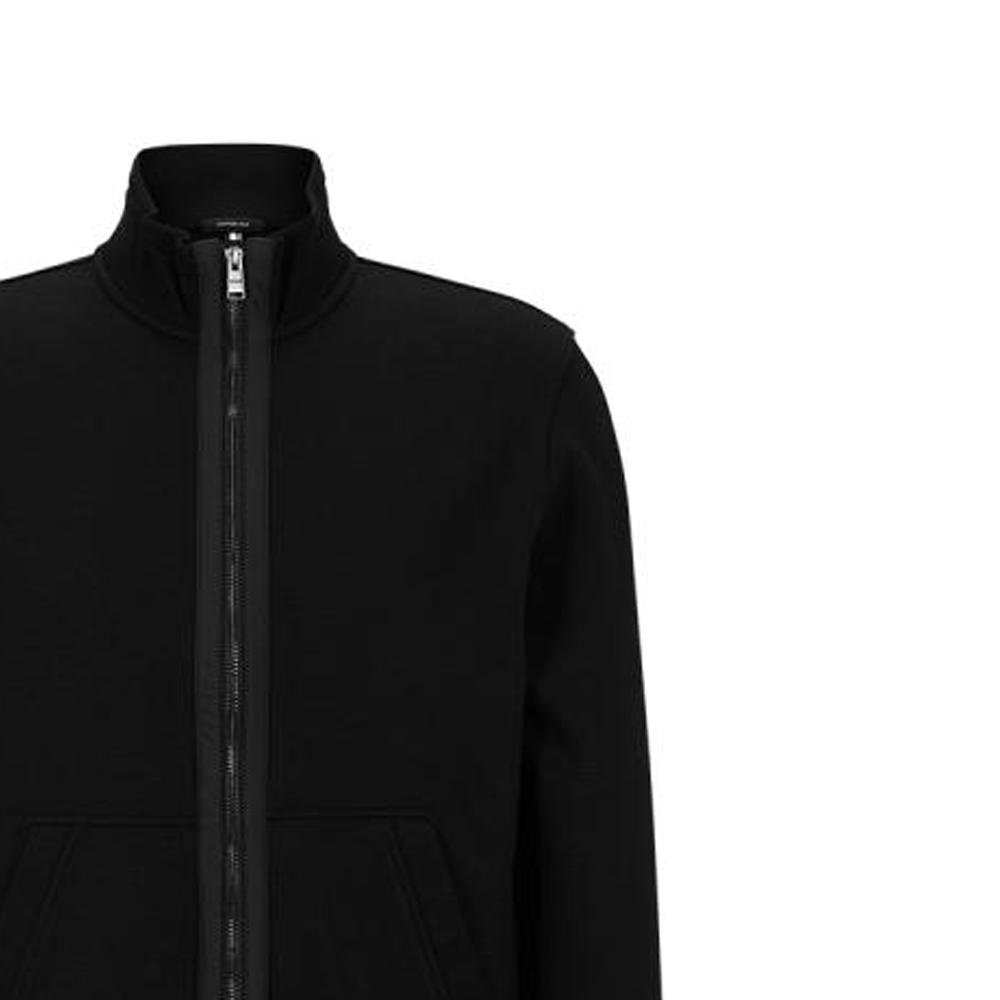 HUGO BOSS Sweatshirts Men's Black Half-Turtleneck Moderate Cardigan 50481763-001