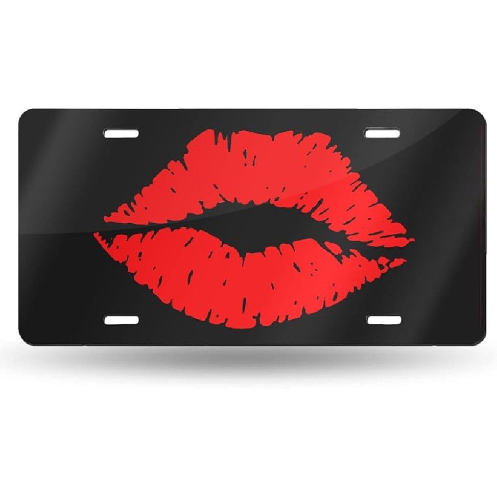 Black Cat Eyes Watching Front License Plate Aluminum Decorative License Plates Funny Metal Car Plate 6"X12" Novelty Vanity Tag Cover With 4 Holes Car