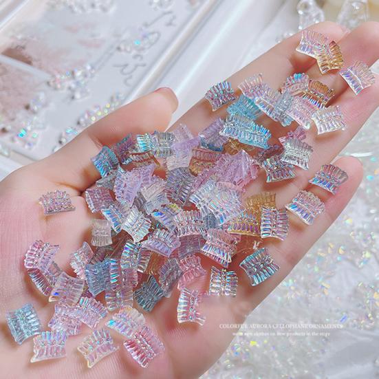 50 шт./компл. украшение для ногтей в виде банта Aurora 3D смоляной маникюрный блестящий бант DIY стразы для украшения