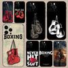 Чехол для телефона в виде боксерских перчаток для iPhone 16,15,14,13,12,11,Pro,X,XS,Max,XR,Plus,Mini Мягкий черный чехол