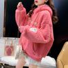Thickened Fleece Hooded Sweatshirt Women's Overhead Fur Jacket Winter Warm Pullover Coat Trendy Casual