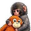 Защитные наклейки 'Punch The Monkey' для автомобиля, ноутбука. Милая обезьянка, держащая плюшевую игрушку. Виниловые наклейки. Легко наклеивать/снимать. Веселый декор для детской комнаты