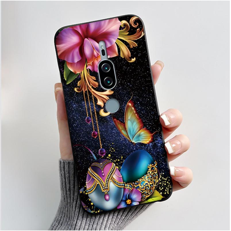 Милый Чехол Для Sony Xperia XZ2 Premium Fundas SO-04K SOV38 Печатный Корпус Защитная Крышка Мягкий Силикон Мультяшный Черный Корпус