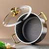 304 Stainless Steel Soup Pot Honeycomb Non-stick Pot with Lid Household Hot Pot Induction Cooker Gas Stove Universal Frying Pan