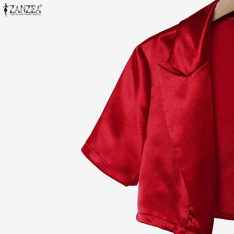 ZANZEA Женские летние комплекты из двух предметов: кардиганы с коротким рукавом и платья без рукавов