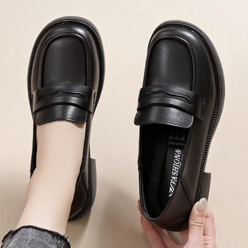 Новая обувь на мягкой подошве осень универсальная мягкая кожа одинарная обувь женские маленькие кожаные туфли универсальный тренд