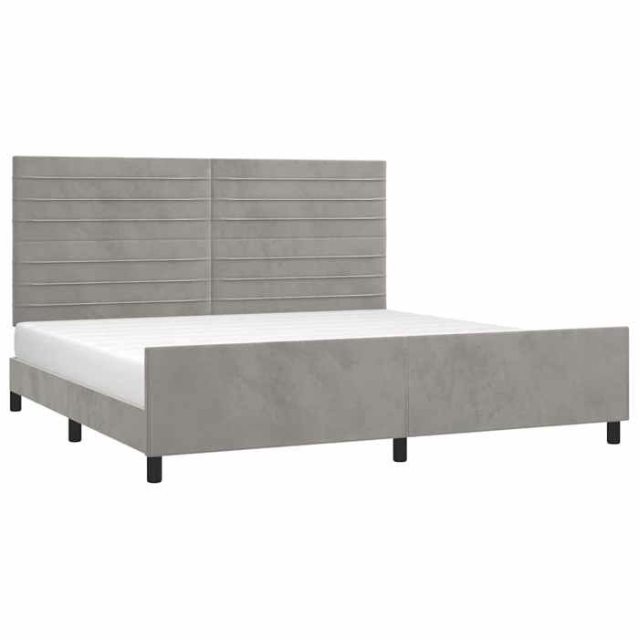 Maison Exclusive - Cadre de lit sans matelas gris clair 200x200 cm velours
