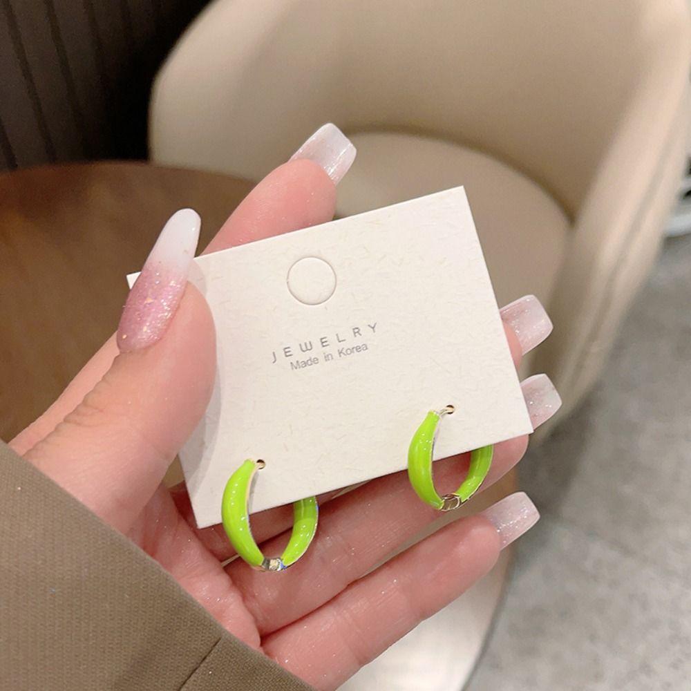 Цинк Цинковый сплав Эмаль Серьги-кольца Круглые серьги-кольца Винтажные серьги с капающим маслом Вечеринка