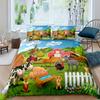 3-Piece Cartoon Farmhouse Duvet Cover Set: Soft Country Style Comforter Cover with 2 Pillowcases, No Filler