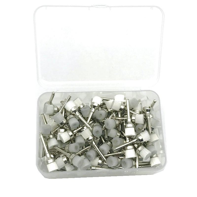 100 шт., щетки для полировки зубов, чаша с защелкой, нейлоновая зубная профилактическая щетка, щетки для полировки зубов в лаборатории, инструменты для стоматологической клиники