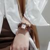 Watch Feminine Light Luxury Simple Rhinestone Belt Watch Quartz Retro Women’s Niche Watch