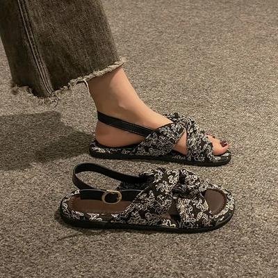 Модные сандалии на плоской резиновой подошве с пряжками для женщин Новая дышащая модная обувь Лето 2025 Комфорт Высокое качество по акции Женская обувь