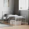 VidaXL Metal Bed Frame with Headboard/Footboard White 75x190 Cm 374494