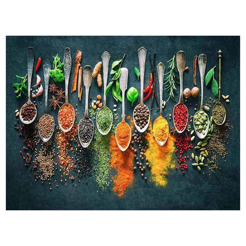 Kitchen Posters Variety of Seasoning Spoon Art Canvas Print Painting Wall Picture Living Room Modern Home Decoration Unframed