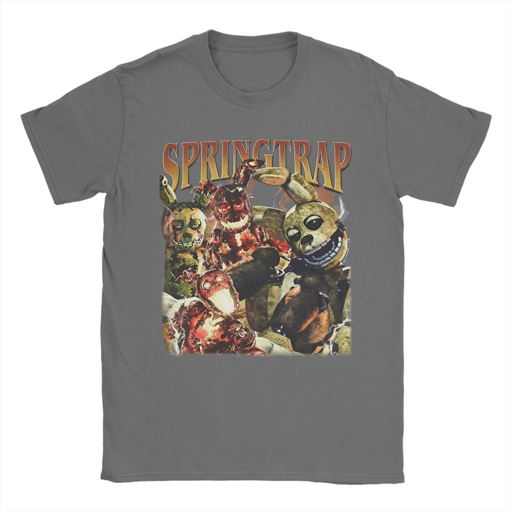 Springtrap Freddyed Bonnie Игровые Футболки Мужские 100% Хлопок Винтажная Футболка С Круглым Вырезом Футболки С Коротким Рукавом Одежда Уникальная