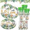 Jungle Animal Party Set Party Theme Disposable Cutlery Birthday Decoration