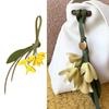Stylish PU Leather Keychain Pendant Realistic Artificial Osmanthus Flower Design For Bags Backpacks And Accessories