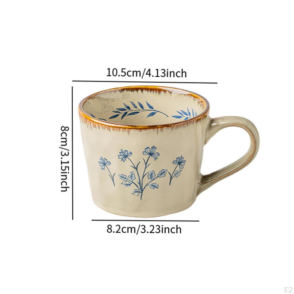 Керамическая кофейная кружка 385 мл Оригинальная посуда большой вместимости с нескользящей ручкой Вода Напиток